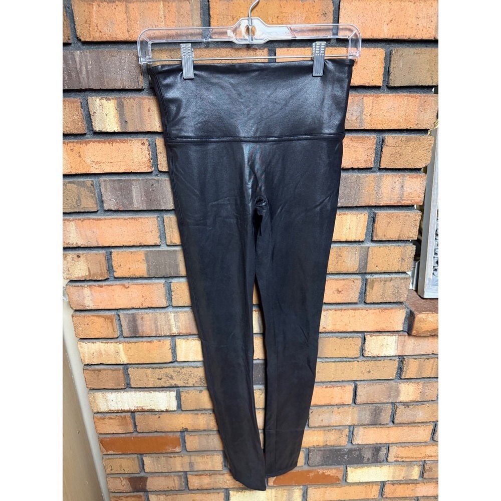 Spanx Black Faux Leather High Waisted Leggings